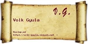 Volk Gyula névjegykártya